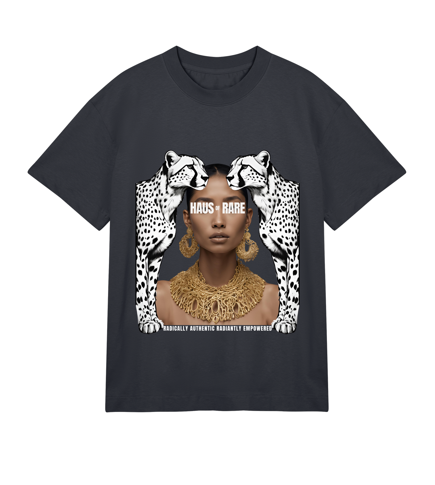 Haus of Rare Power Print Tee - "Radiantly Empowered" Black Edition