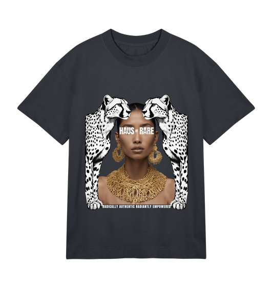 Haus of Rare Power Print Tee - "Radiantly Empowered" Black Edition
